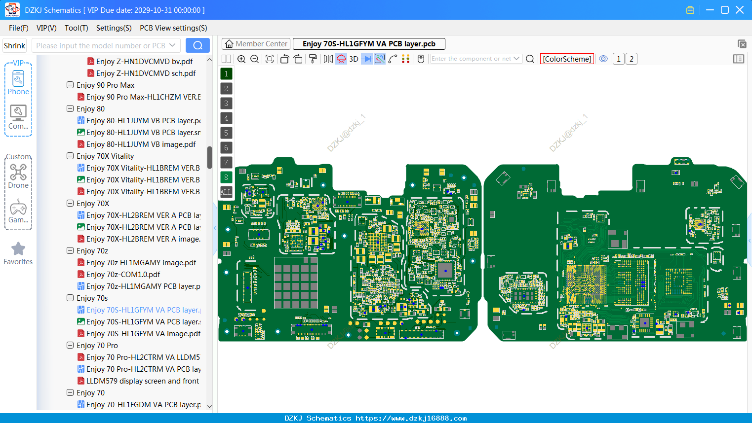 Huawei Enjoy 70S-HL1GFYM VA PCB Layer